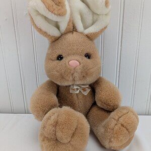 Vintage Golden Bear Brown Bunny Rabbit Plush 12" Stuffed Animal Easter Spring